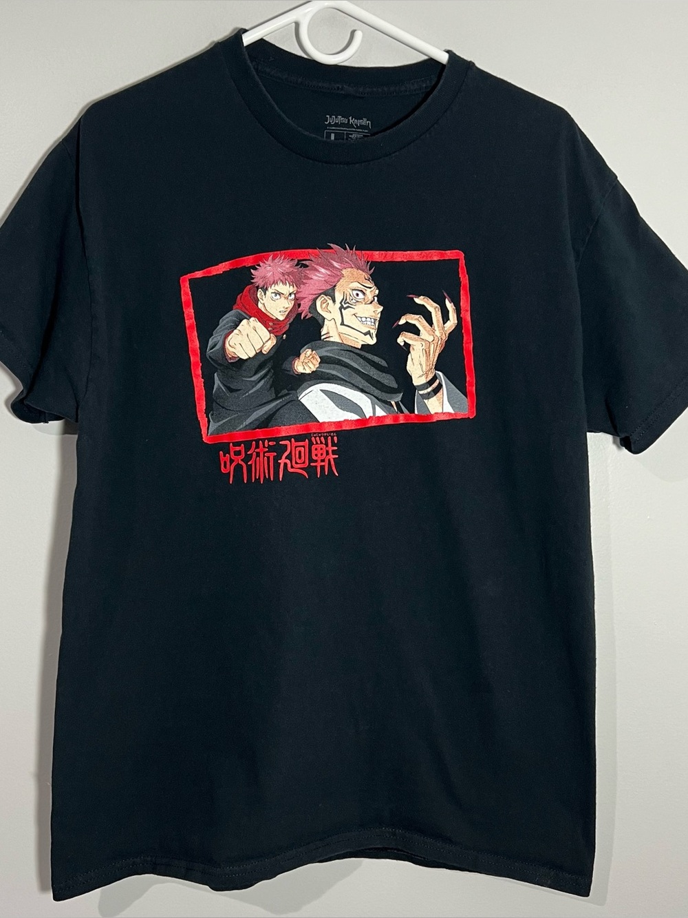 Jujutsu Kaisen JJK Sukuna Itadori Anime Black Short Sleeve T-Shirt Men’s Large